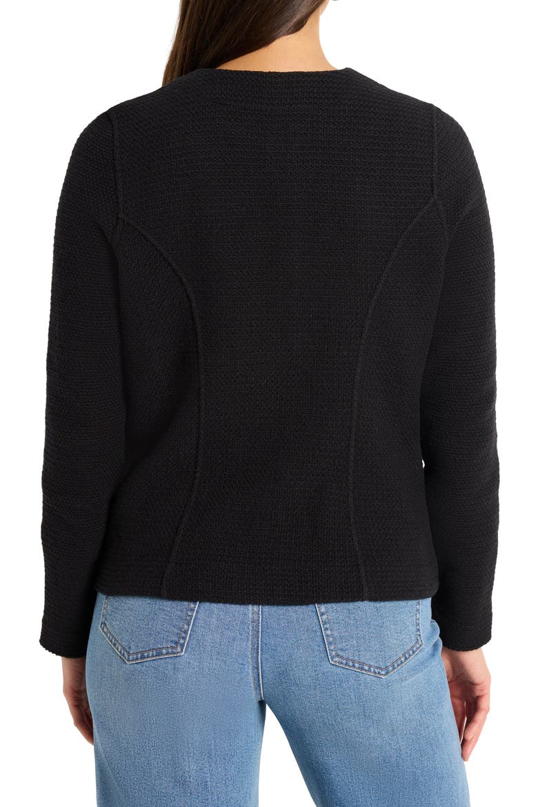 Knit & Woven Zip Front Jacket, Alternate, color, BLACK ONYX