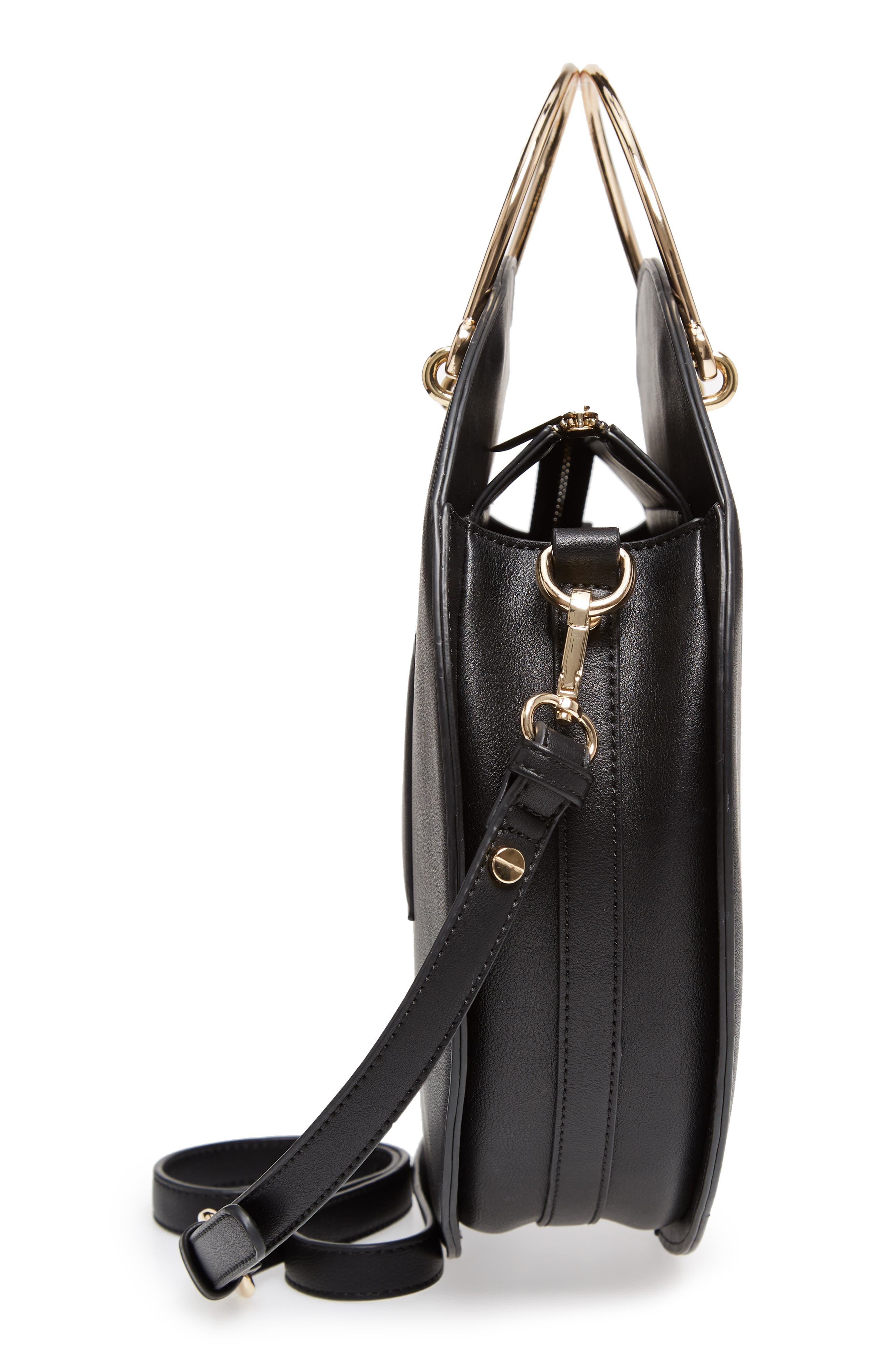 Mali + Lili Vegan Leather Round Top Handle Bag, Alternate, color, 