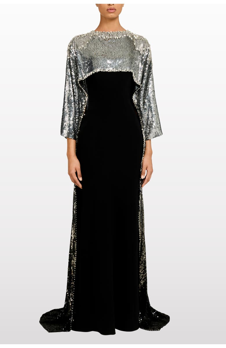 Jenny Packham Cassia Maxi Dress, Main, color, Liquorice