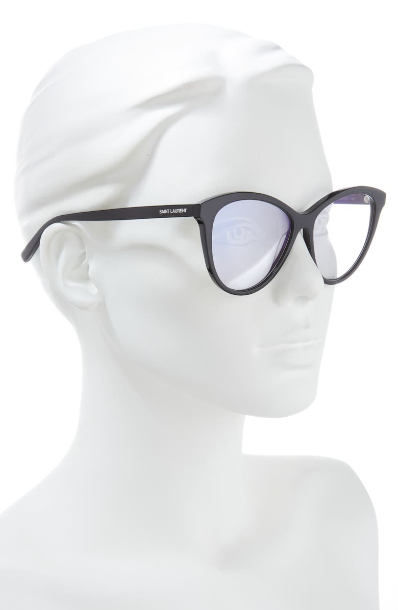 Saint Laurent 57mm Cat Eye Fashion Glasses, Alternate, color, 