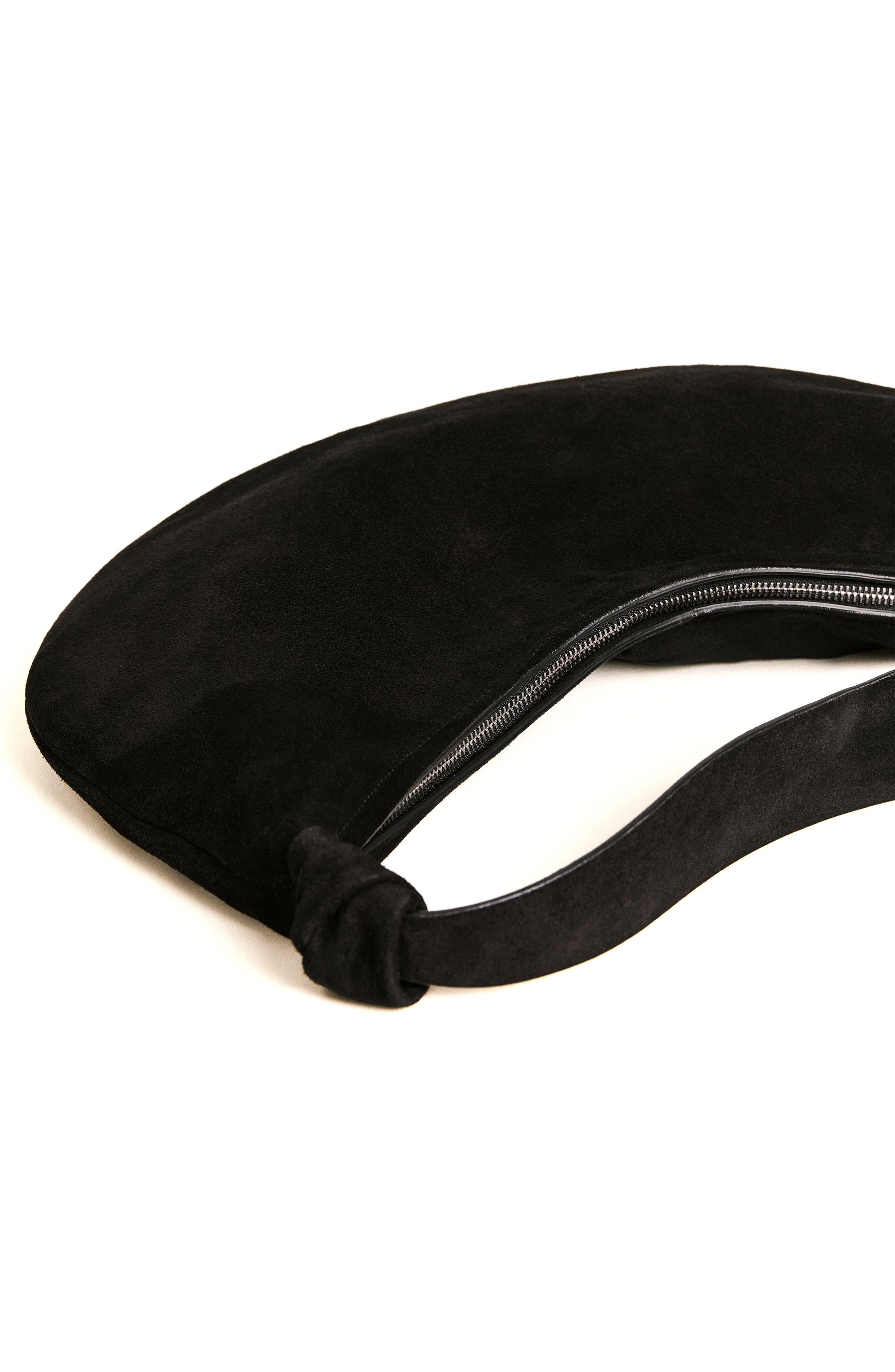 Reformation Rhea Suede Hobo Bag, Alternate, color, Black Suede