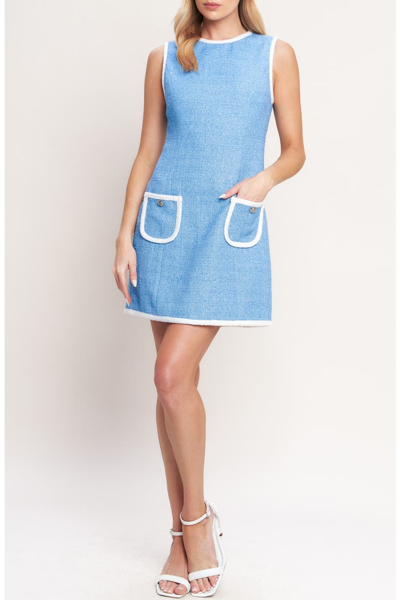 Tweed Minidress, Main, color, BLUE