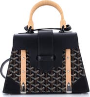 Pre-Owned Goyard Saigon Top Handle Bag Coated Canvas with Leather PM
