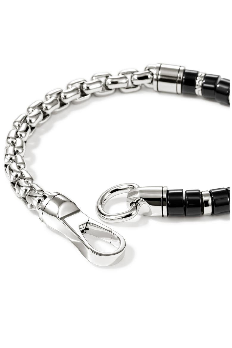 Men's Heishi Sterling Silver Chain Bracelet, Alternate, color, ONYX