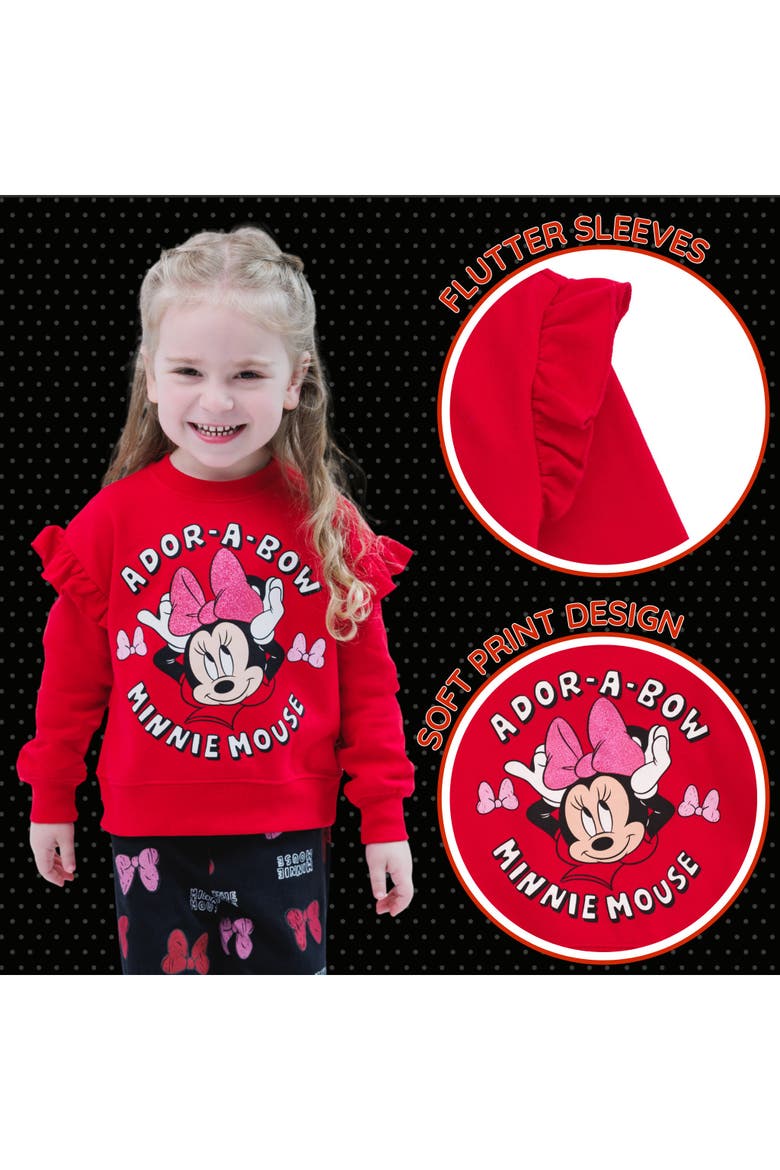 Minnie Mouse Fleece 2-Piece Sweatshirt and Pants Set, Alternate, color, Red Black Minnie
