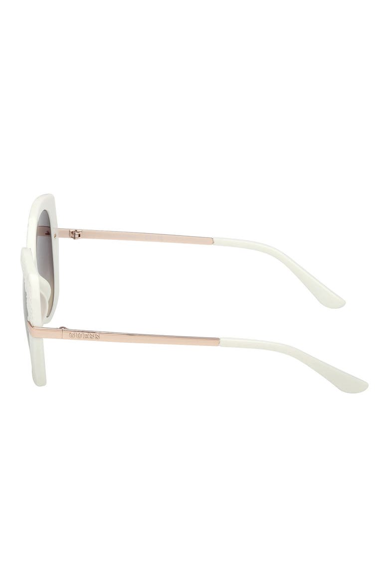 Round Sunglasses, Alternate, color, WHITE / GRADIENT SMOKE