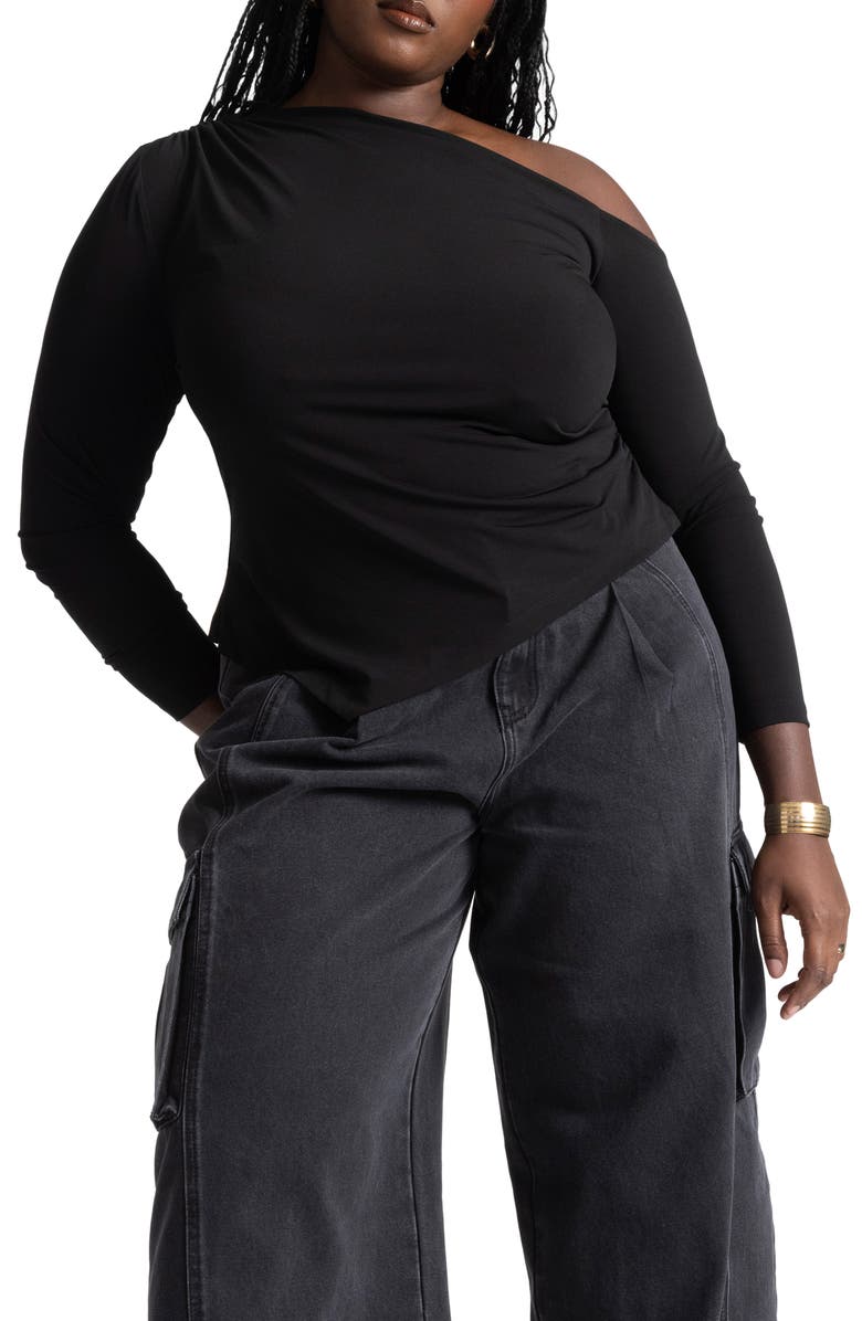 ELOQUII Asymmetric One-Shoulder Top, Main, color,
