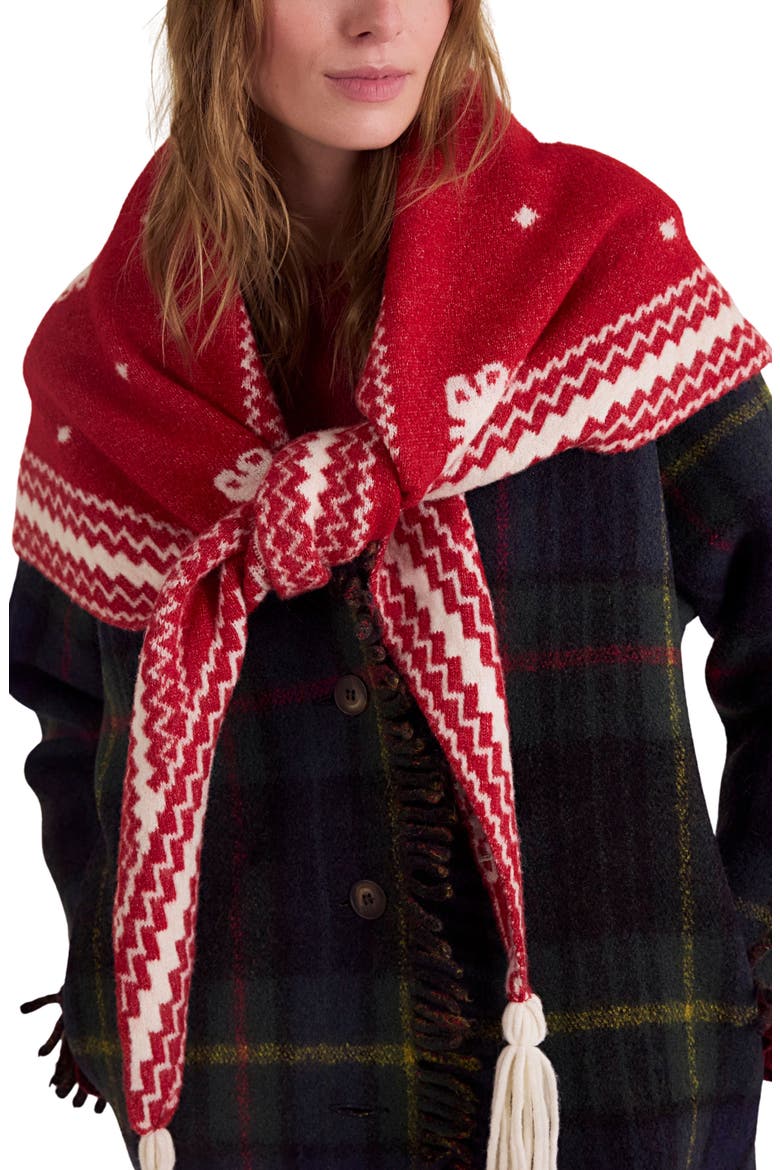 Over the Coat Shawl, Alternate, color, RED