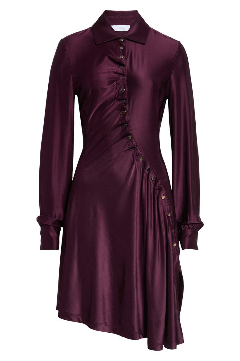 Asymmetric Long Sleeve Jersey Dress, Main, color, MAGENTA PURPLE