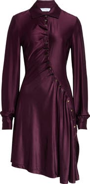 Rabanne Asymmetric Long Sleeve Jersey Dress