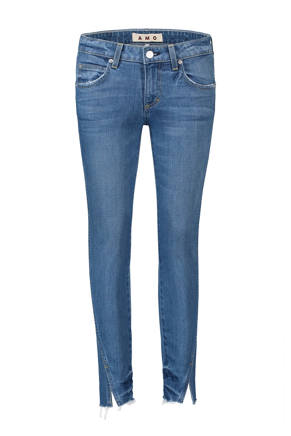 AMO Twist Frayed Split Hem Skinny Jeans (Women) | Nordstromrack