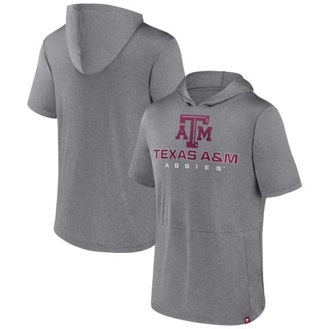 Men's Fanatics Branded Heather Gray Texas A&M Aggies Modern Stack Hoodie T-Shirt