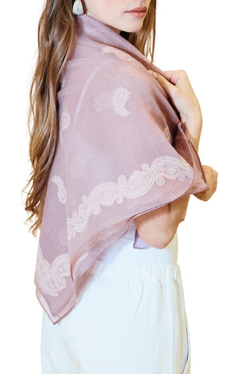 Everly Paisley Glitter Square Scarf