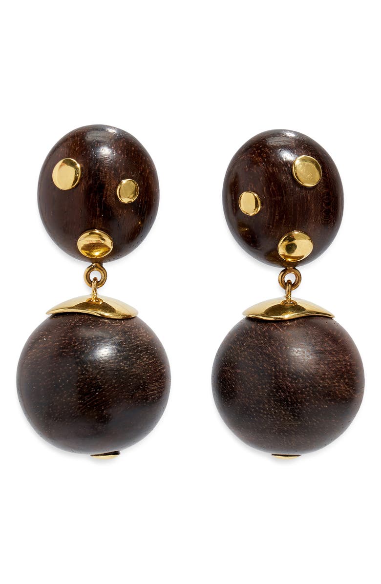 Lizzie Fortunato Nopales Acacia Drop Earrings, Main, color, Brown