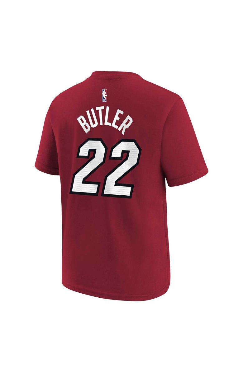 Jordan Brand Youth Jordan Brand Jimmy Butler Red Miami Heat Name & Number Statement T-Shirt, Alternate, color, 
