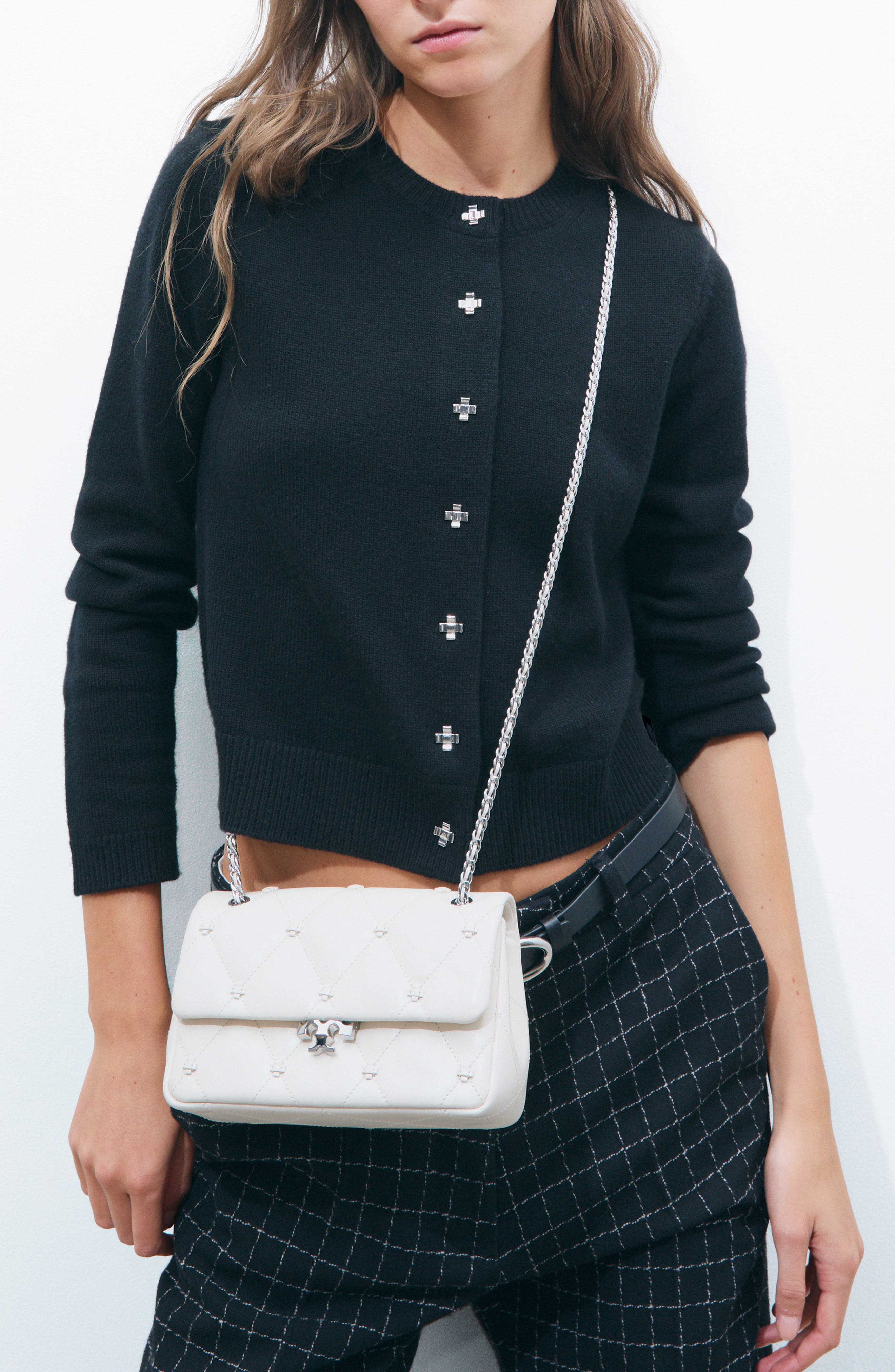 Bunny Knot Small Leather Shoulder Bag, Alternate, color, LIGHT CREAM