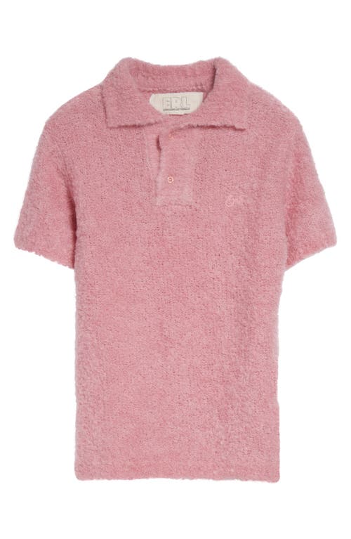 Erl Gender Inclusive Alpaca Blend Polo Sweater In Pink
