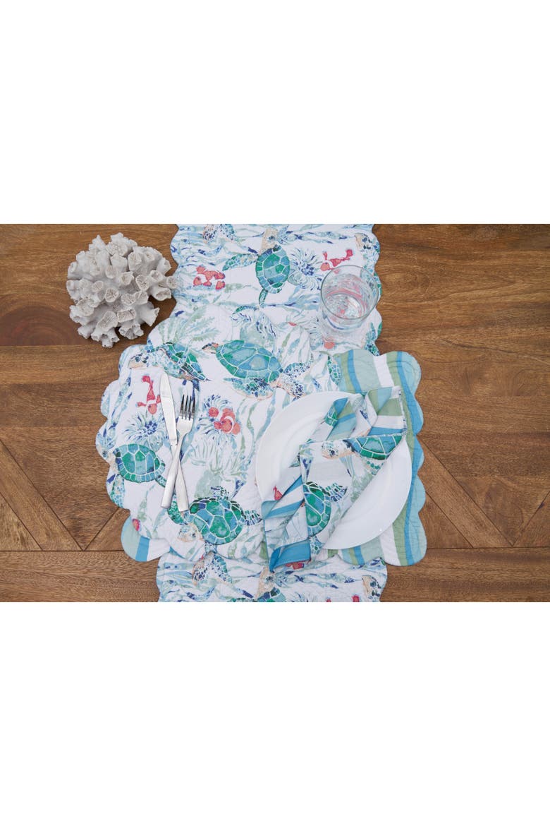 Sea Turtle Cove Round Placemats Set of 6, 17", Alternate, color, Pink