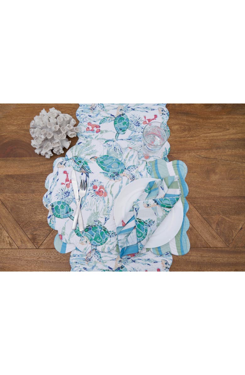 C&F Home Sea Turtle Cove Placemats, Set of 6, 13" x 19", Alternate, color, Pink