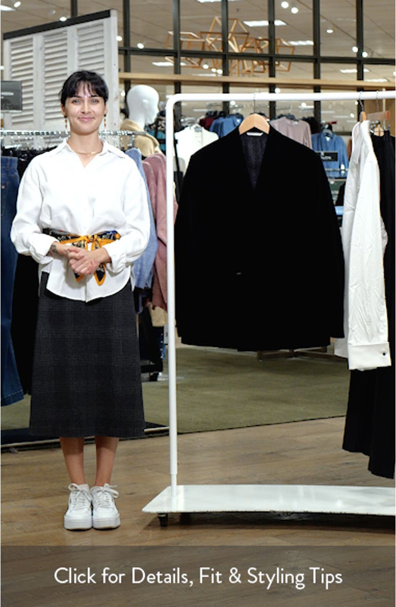 Ellis Double Breasted Black Super 130s Wool Blend Velvet Dinner Jacket, sales video thumbnail