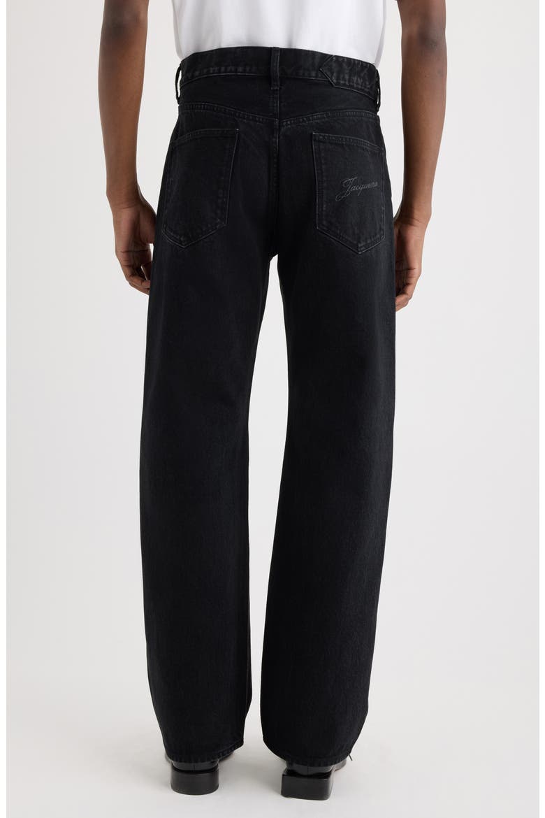 Le de-Nîmes Droit Straight Leg Jeans, Alternate, color, BLACK