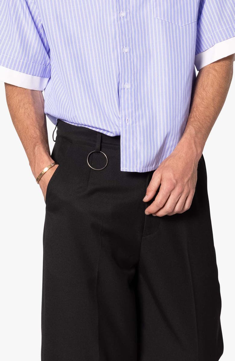 mnml Hello Preppy Convertible Baggy Pants, Alternate, color, Black