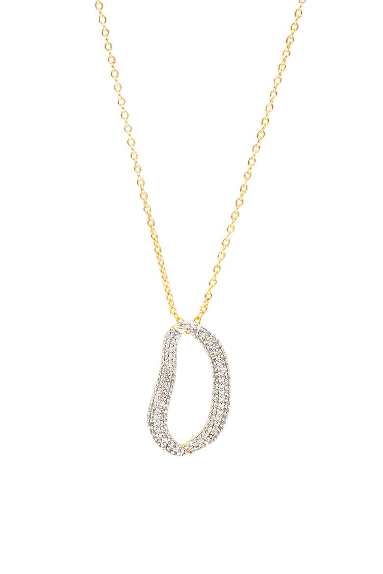 Infinity Pavé Irregular Hoop Pendant Necklace, Main, color, Gold
