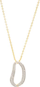 Classicharms Infinity Pavé Irregular Hoop Pendant Necklace