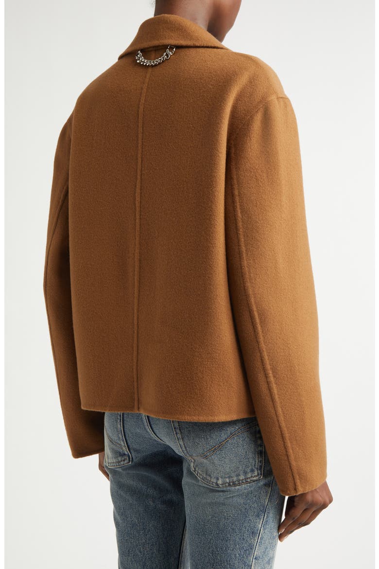 Crop Wool Peacoat, Alternate, color, TOFFEE