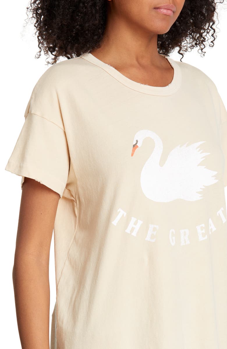 THE GREAT. The Boxy Crew Print Tee, Alternate, color, 