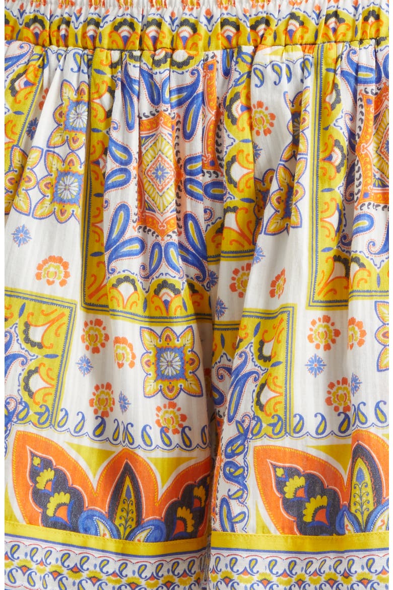 Angelina Tile Print Shorts, Alternate, color, WHITE PIAZZA