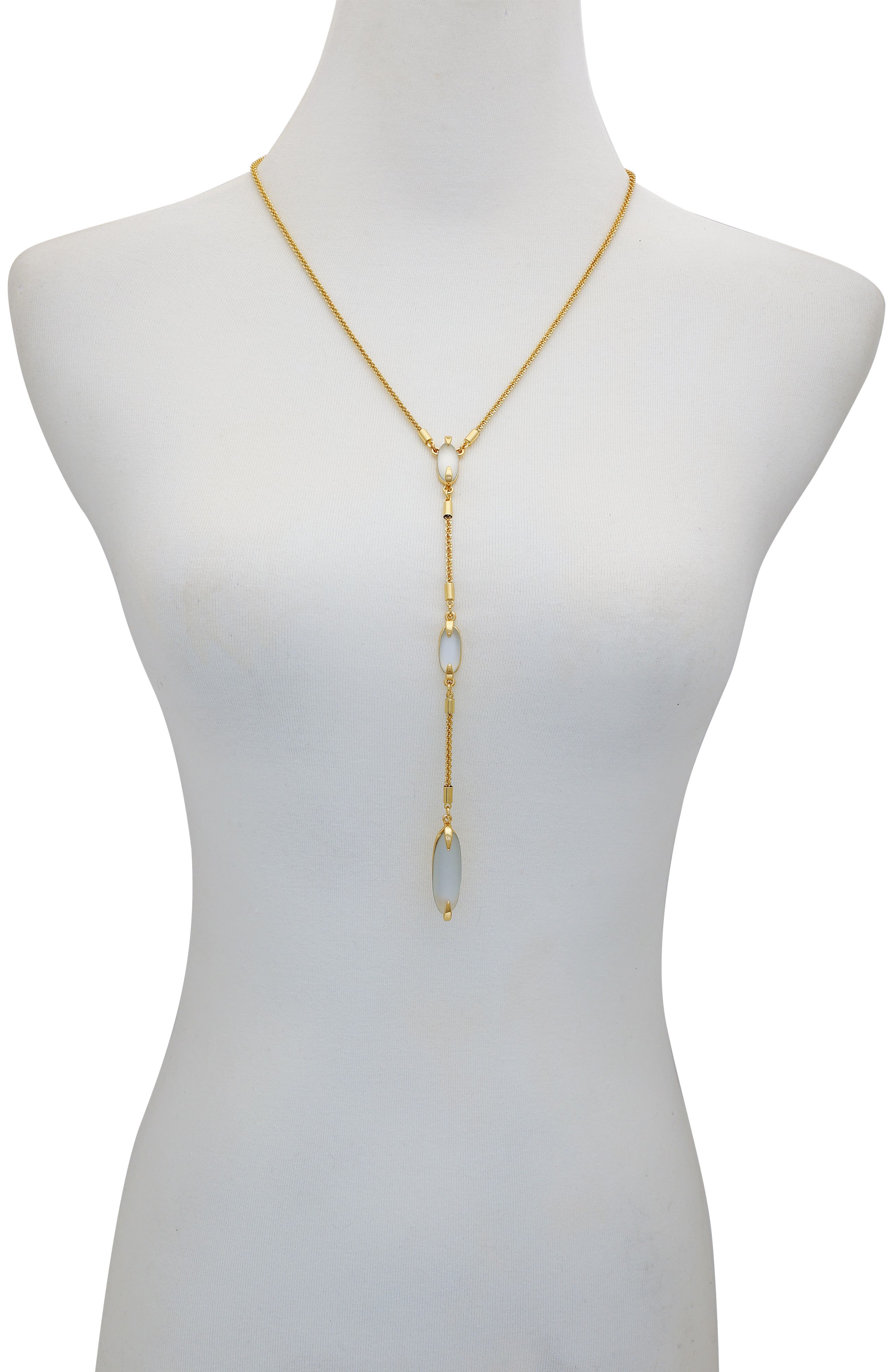 Vince Camuto White Glass S Sparkle Lariat Necklace (Women) | Nordstrom
