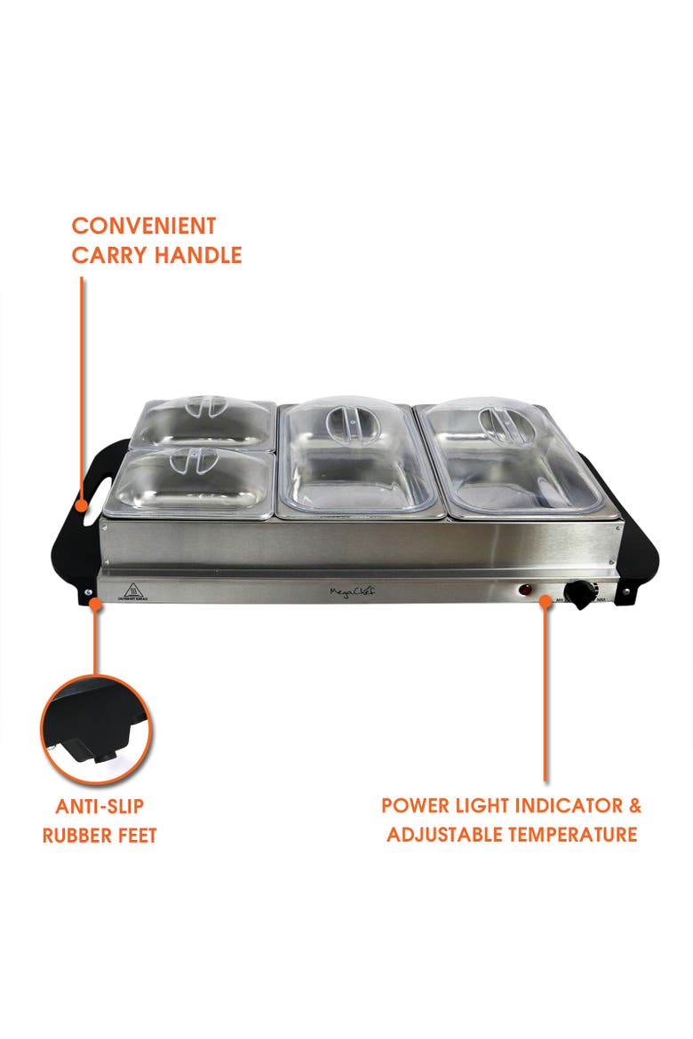 Buffet Server & Food Warmer, Alternate, color, Grey
