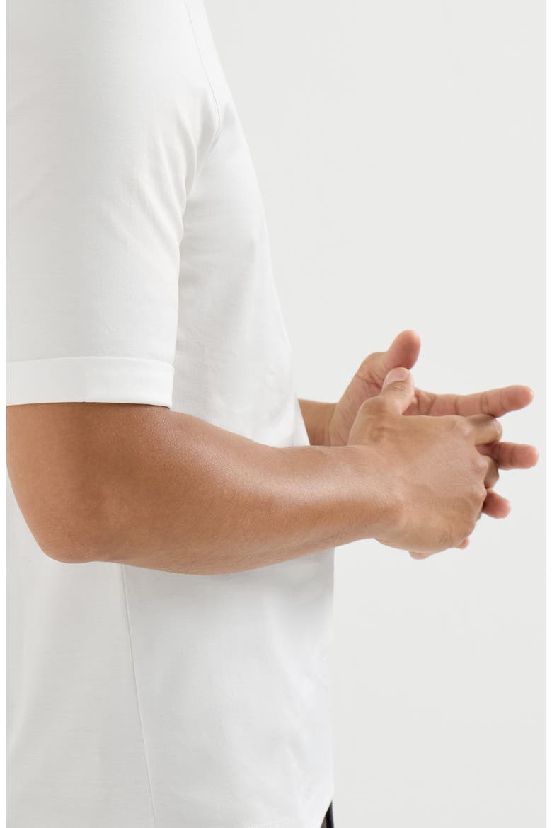 Cotton jersey mock neck T-shirt, Alternate, color, Off-White