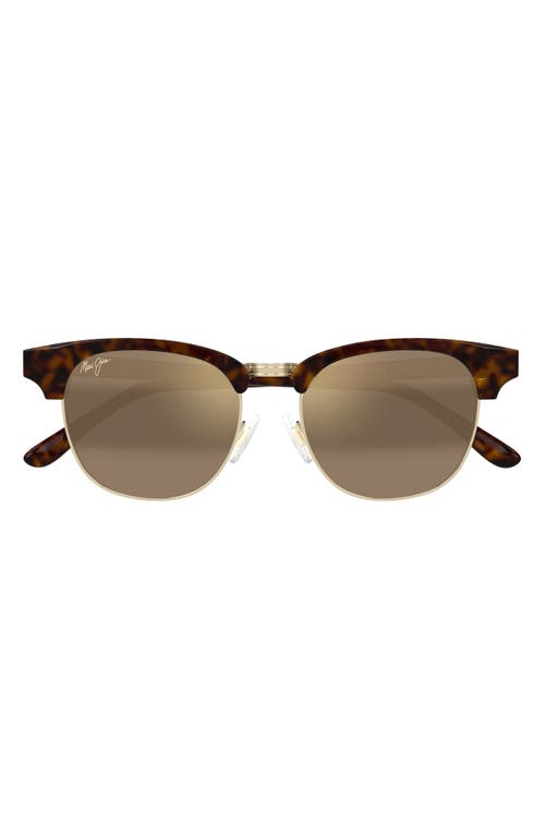 Maui Jim Holomua 52mm Polarized Wraparound Sunglasses In Brown