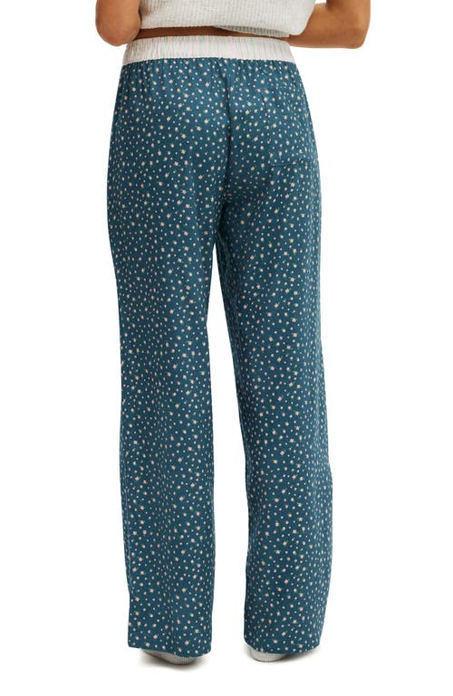 Cotton On Body Flannel Wide Leg Pant In Blue