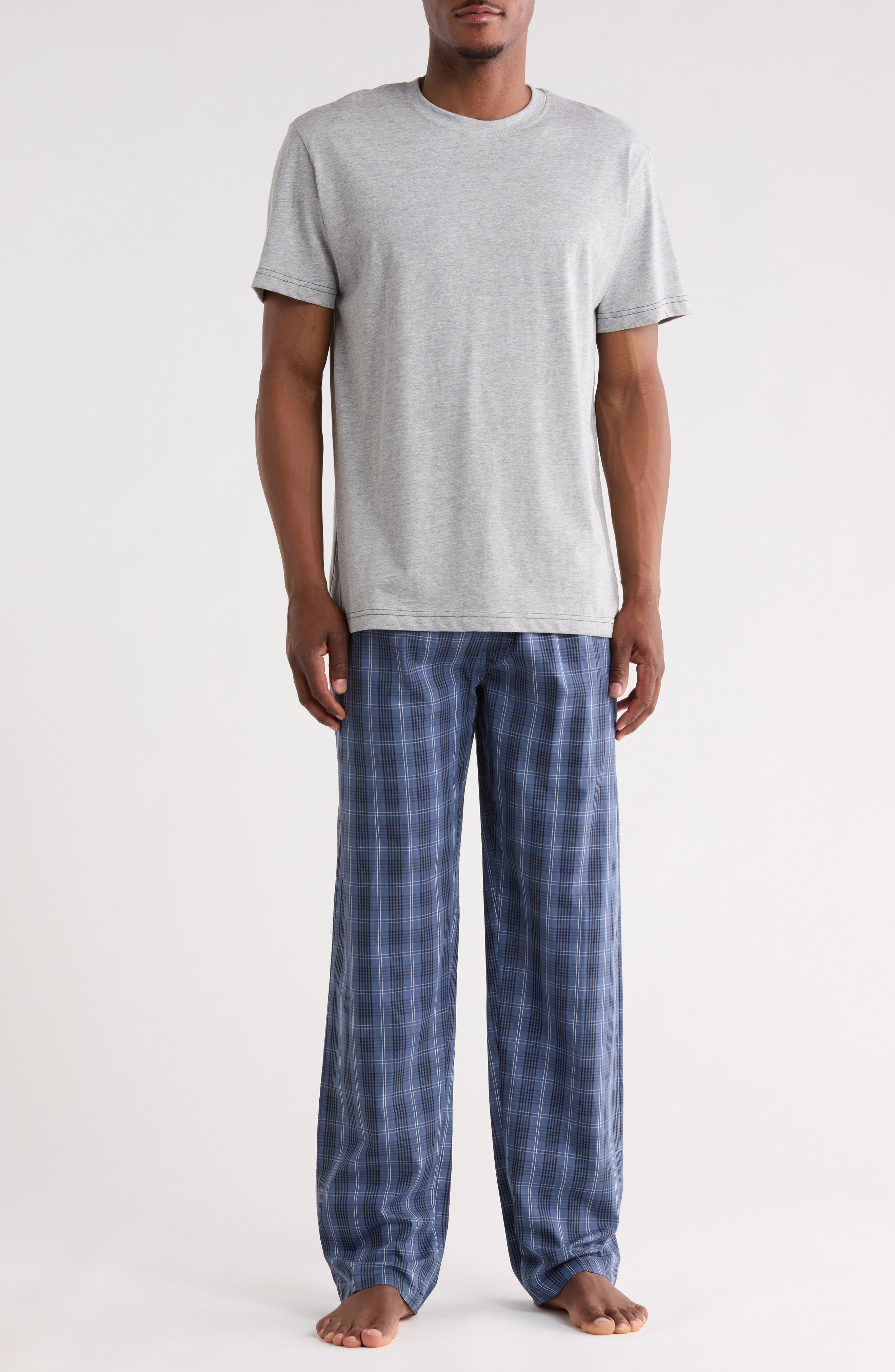 Majestic International T-Shirt & Plaid Pajama Pants Set