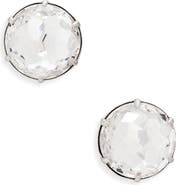 Oscar de la Renta Crystal Button Earrings