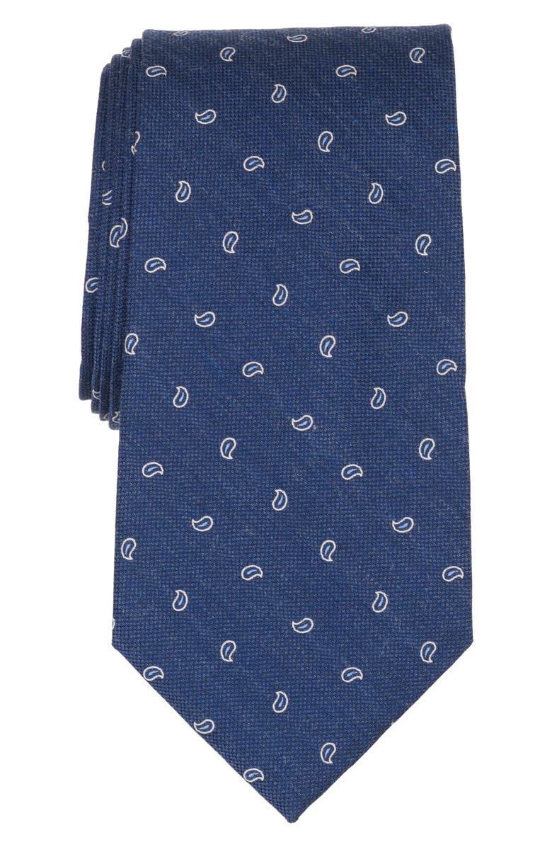 Brooks Brothers Spaced Mini Paisley Tie, Main, color, Navy