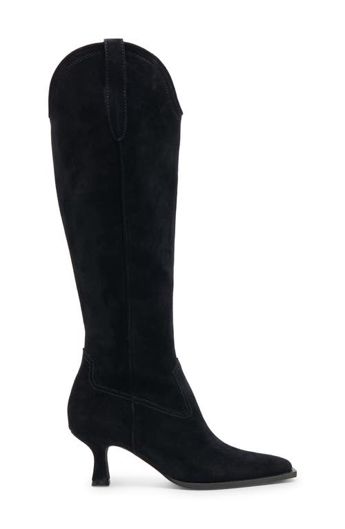 Dolce Vita Ariana Knee High Western Boot In Black