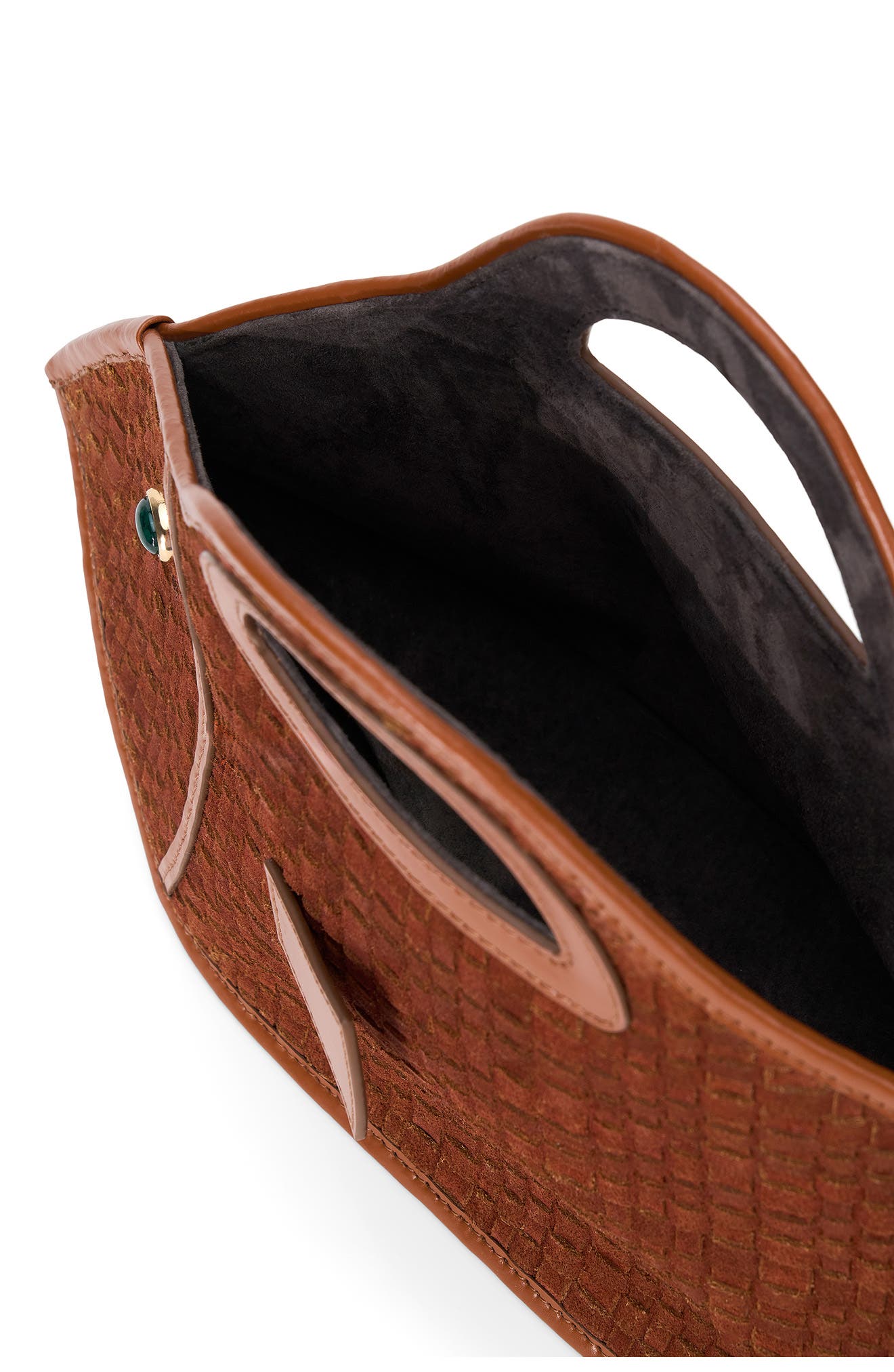 STAUD Cleo Leather Fish Bag, Alternate, color, Tabac