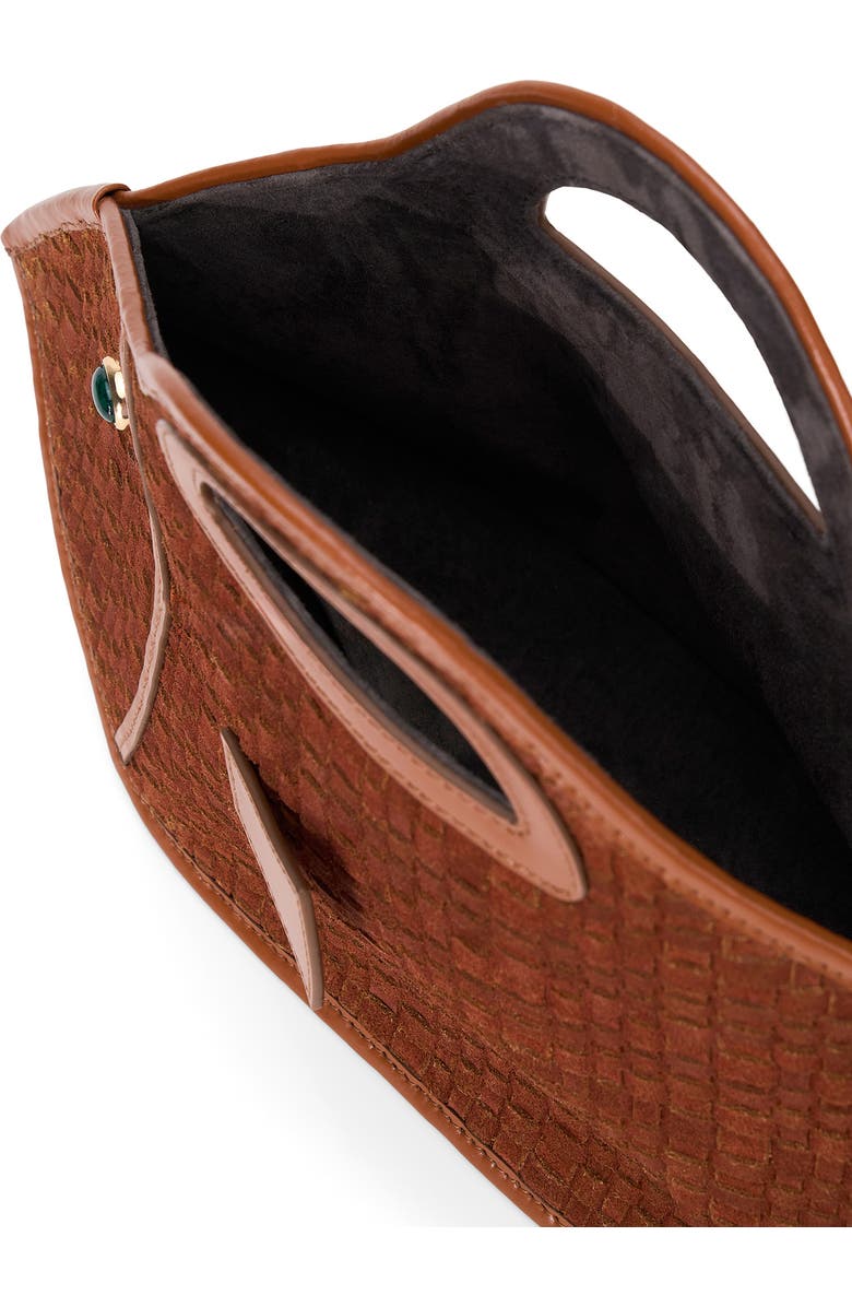 STAUD Cleo Leather Fish Bag, Alternate, color, Tabac