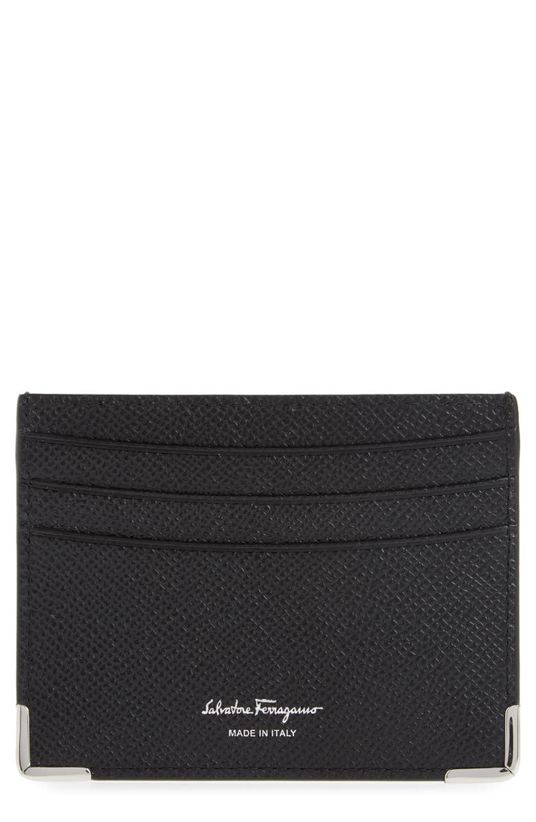FERRAGAMO Salvatore Ferragamo Leather Card Case, Main, color, 