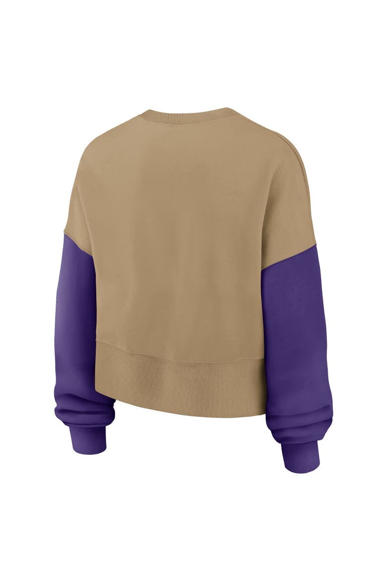 Women's Nike Tan Minnesota Vikings Oversized Rewind Pullover Sweatshirt, Alternate, color, Tan