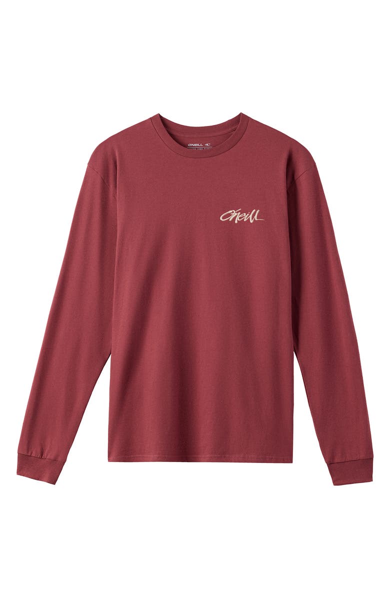 O'Neill Kids' Home Grown Long Sleeve Cotton Graphic T-Shirt, Main, color, Oxblood Red