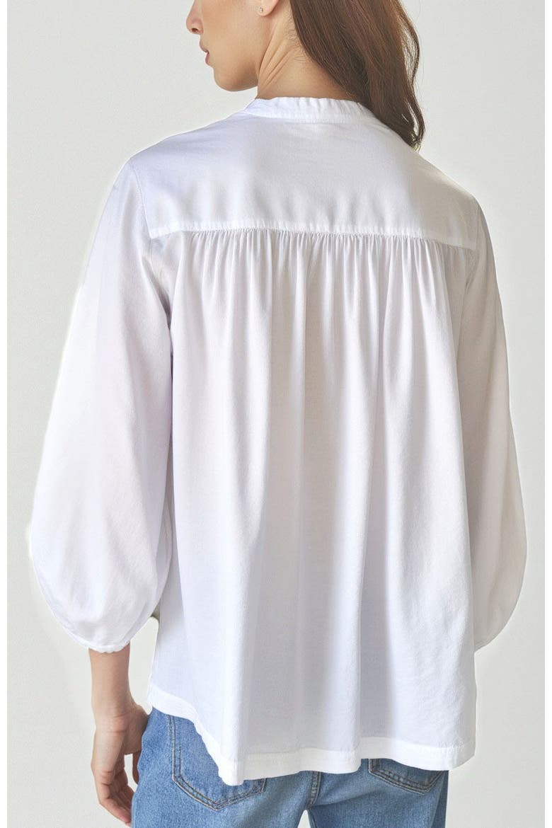 Cotton Poplin Peasant Top, Alternate, color, White