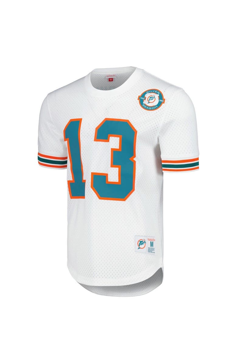 Mitchell & Ness Men's Mitchell & Ness Dan Marino White Miami Dolphins Retired Player Name & Number Mesh Top, Alternate, color, 