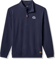 TravisMathew Men's TravisMathew Navy Penn State Nittany Lions Cloud Home Game Quarter-Zip Tri-Blend Pullover