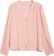 Lucky Brand Shine Button Front Top