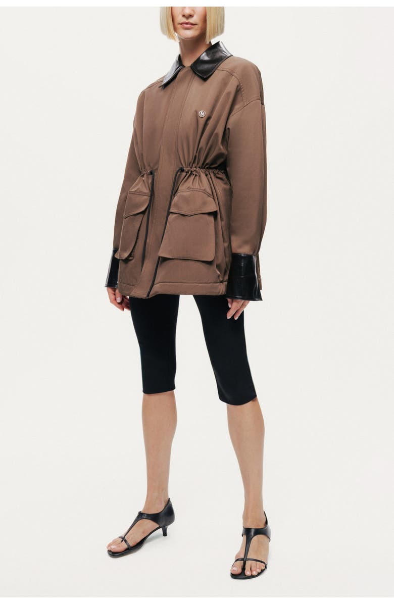 Nocturne Contrast Collar Utility Jacket, Alternate, color, Khaki